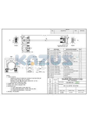 1321001-03 datasheet - DVI (125)P/M - HD15P/M