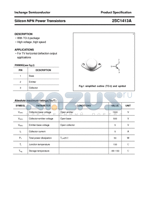 2SC1413A datasheet - Silicon NPN Power Transistors