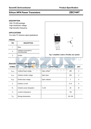 2SC1447 datasheet - Silicon NPN Power Transistors