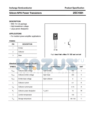 2SC1501 datasheet - Silicon NPN Power Transistors