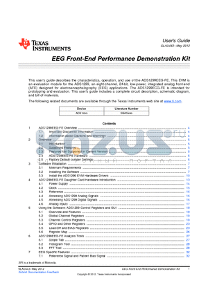 132134 datasheet - EEG Front-End Performance Demonstration Kit