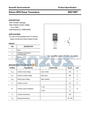 2SC1507 datasheet - Silicon NPN Power Transistors