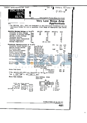 2SC1571L datasheet - VERY LOW NIOSE AMP APPLICATIONS