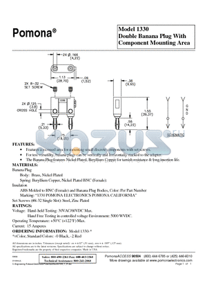 1330 datasheet - Double Banana Plug With Component Mounting Area