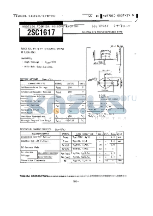 2SC1617 datasheet - SILICON NP TRIPLE DIFFUSED TYPE