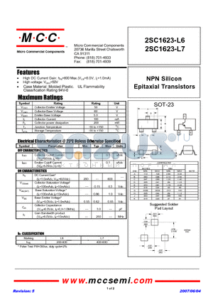 2SC1623-L6 datasheet - NPN Silicon Epitaxial Transistors