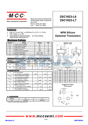 2SC1623-L7 datasheet - NPN Silicon Epitaxial Transistors