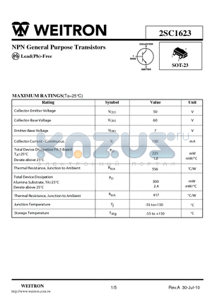 2SC1623_10 datasheet - NPN General Purpose Transistors