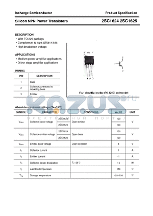 2SC1624 datasheet - Silicon NPN Power Transistors