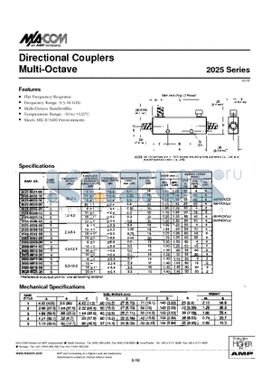 2025-6003-16 datasheet - Directional Couplers Multi-Octave