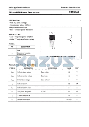 2SC1683 datasheet - Silicon NPN Power Transistors