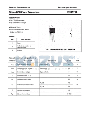 2SC1756 datasheet - Silicon NPN Power Transistors