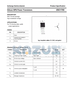 2SC1755 datasheet - Silicon NPN Power Transistors