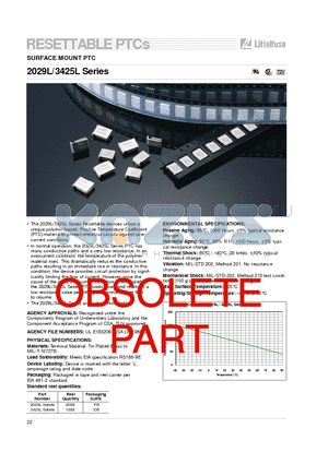 2029L050 datasheet - SURFACE MOUNT PTC