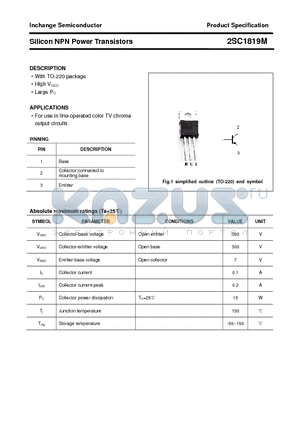 2SC1819M datasheet - Silicon NPN Power Transistors