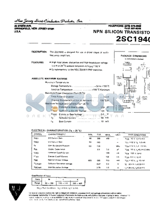 2SC1940 datasheet - NPN SILICON TRANSISTOR