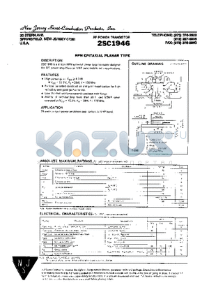 2SC1946 datasheet - NPN EPITAXIAL PLANAR TYPE