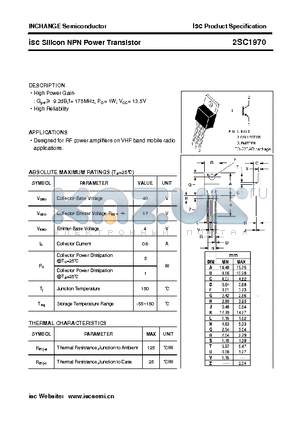 2SC1970 datasheet - isc Silicon NPN Power Transistor