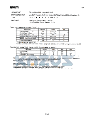 BDXXKA5WFP datasheet - Low ESR Capacitor Built in shut down SW, Low Dropout 500mA Regulator IC