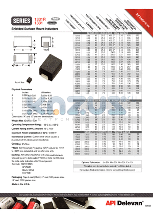 1331R datasheet - Shielded Surface Mount Inductors