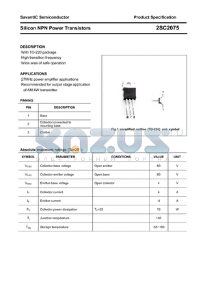 2SC2075 datasheet - Silicon NPN Power Transistors