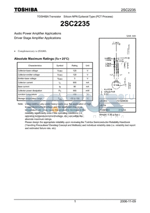 2SC2235_06 datasheet - Silicon NPN Epitaxial Type (PCT Process)