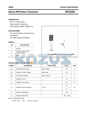 2SC2258 datasheet - Silicon NPN Power Transistors