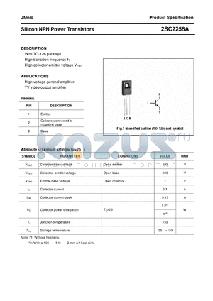 2SC2258A datasheet - Silicon NPN Power Transistors