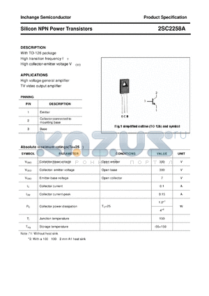 2SC2258A datasheet - Silicon NPN Power Transistors