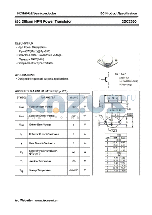 2SC2260 datasheet - isc Silicon NPN Power Transistor