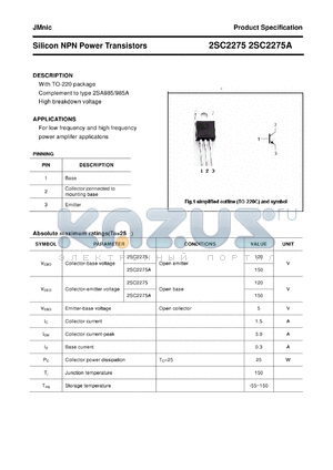 2SC2275 datasheet - Silicon NPN Power Transistors