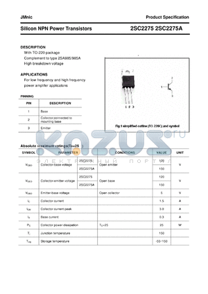 2SC2275A datasheet - Silicon NPN Power Transistors