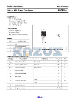 2SC2334 datasheet - Silicon NPN Power Transistors