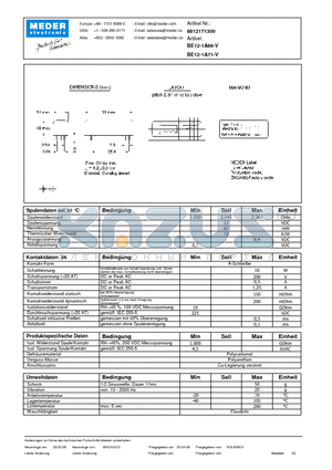 BE12-1A66-V_DE datasheet - (deutsch) BE Reed Relay