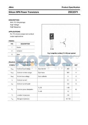 2SC2371 datasheet - Silicon NPN Power Transistors