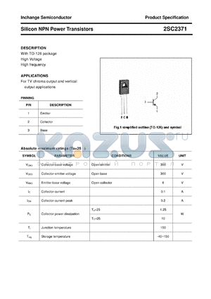 2SC2371 datasheet - Silicon NPN Power Transistors