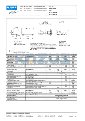 BE12-1E66-M datasheet - BE Reed Relay