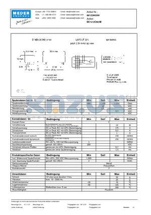 BE12-2C90-M_DE datasheet - (deutsch) BE Reed Relay