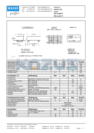 BE12-4A66-P_DE datasheet - (deutsch) BE Reed Relay