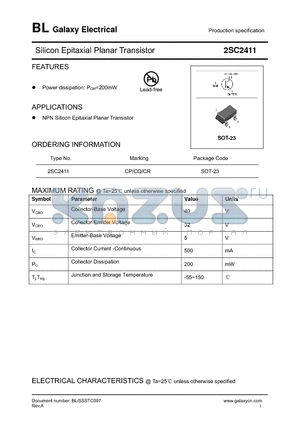 2SC2411 datasheet - Silicon Epitaxial Planar Transistor