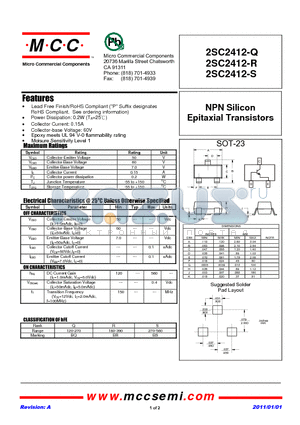 2SC2412-S datasheet - NPN Silicon Epitaxial Transistors