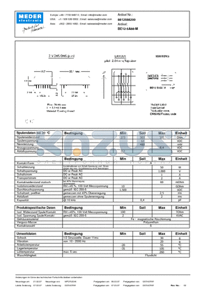 BE12-5A88-M_DE datasheet - (deutsch) BE Reed Relay