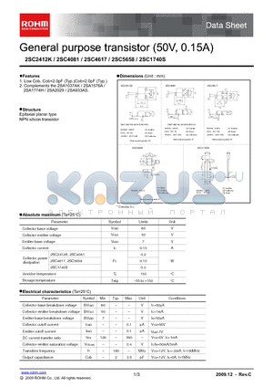 2SC2412K_09 datasheet - General purpose transistor (50V, 0.15A)