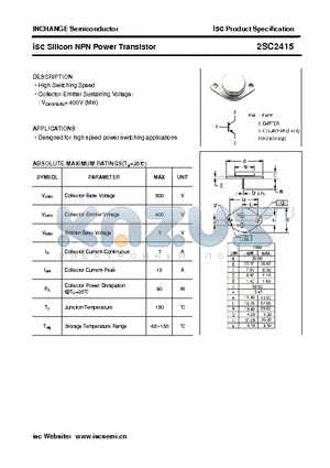 2SC2415 datasheet - isc Silicon NPN Power Transistor