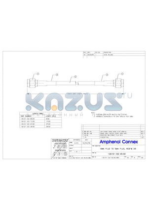 135101-03-24.00 datasheet - SMA PLUG TO SMA PLUG, RG316 DB