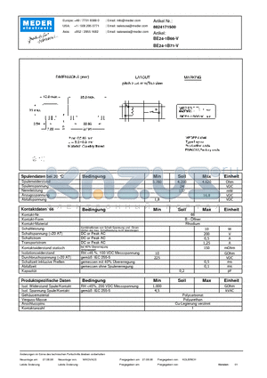 BE24-1B71-V_DE datasheet - (deutsch) BE Reed Relay