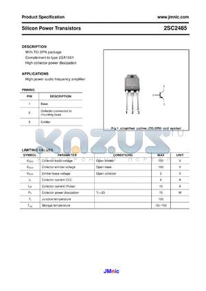 2SC2485 datasheet - Silicon Power Transistors