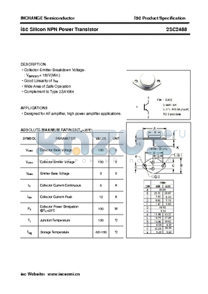 2SC2488 datasheet - isc Silicon NPN Power Transistor