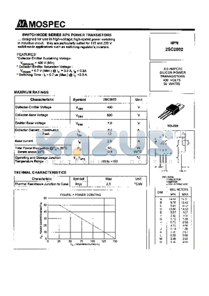 2SC2502 datasheet - POWER TRANSISTORS(6.0A,400V,50W)