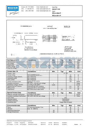 BE24-2A71-P datasheet - BE Reed Relay